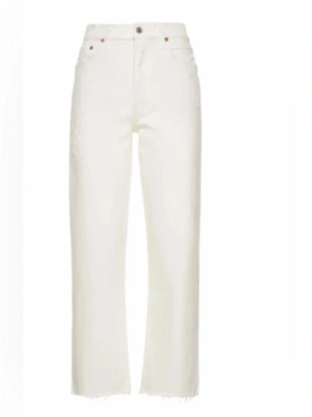 COH Citizens of Humanity White Cropped Kick It Ankle High Rise Jeans 30/26